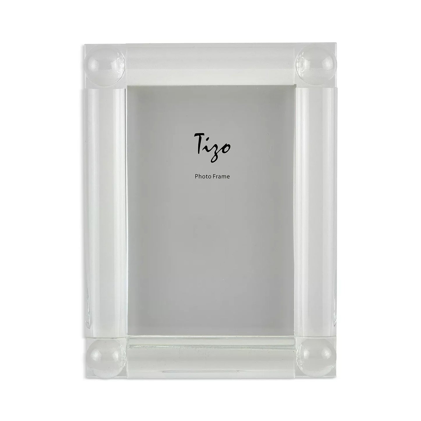 5X7 Crystal Glass Frame - 4 Ball - Clear