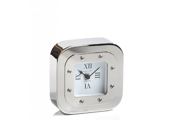 Mark Lane Table Clock - Nickel - Small