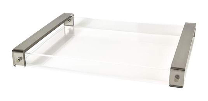 Lucite Silver Handle Tray