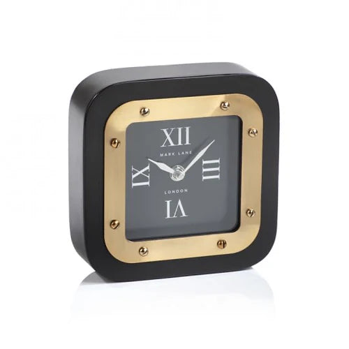 Mark Lane Table Clock - Black and Gold - Small