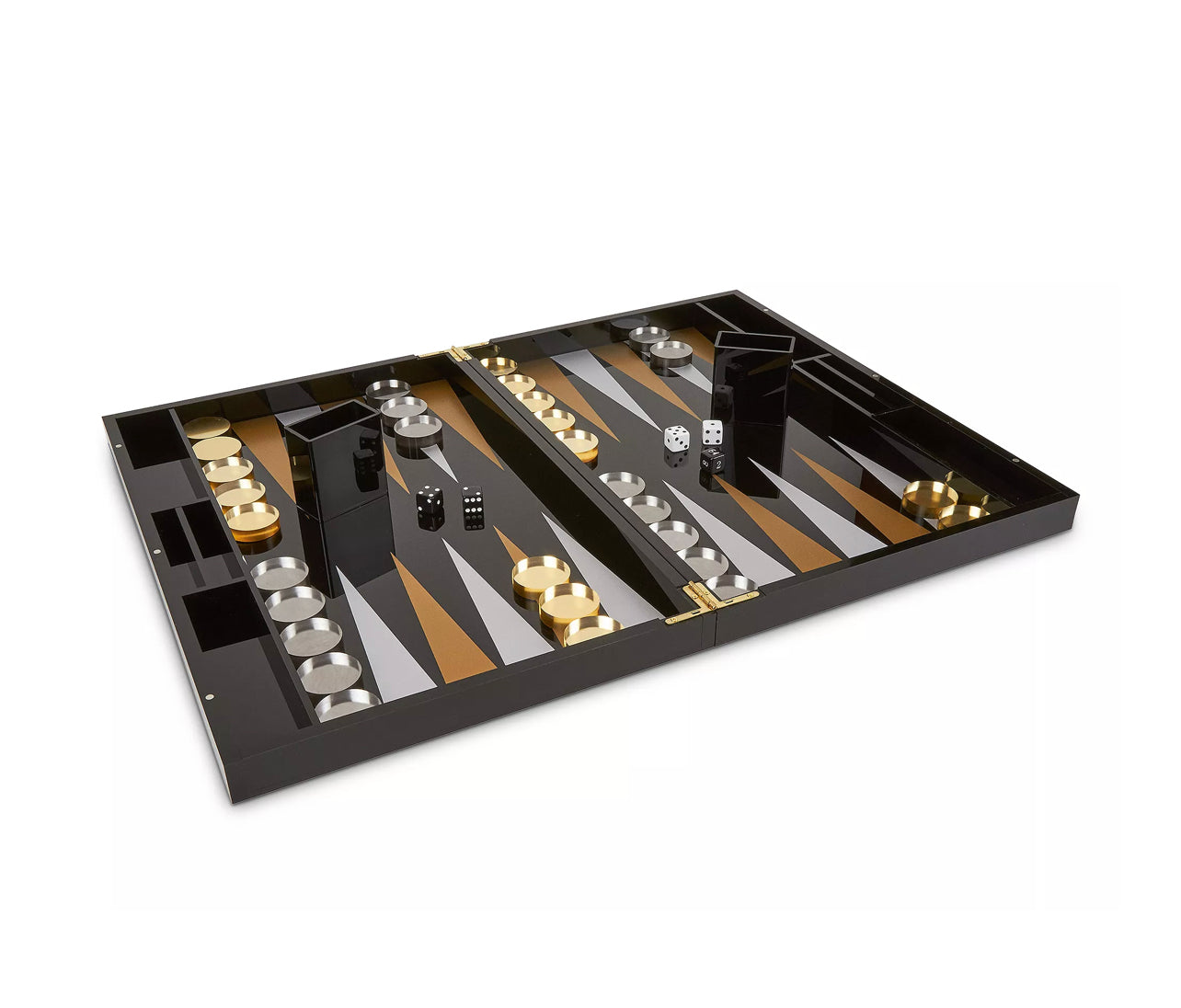 Lucite backgammon set. Black and Gold