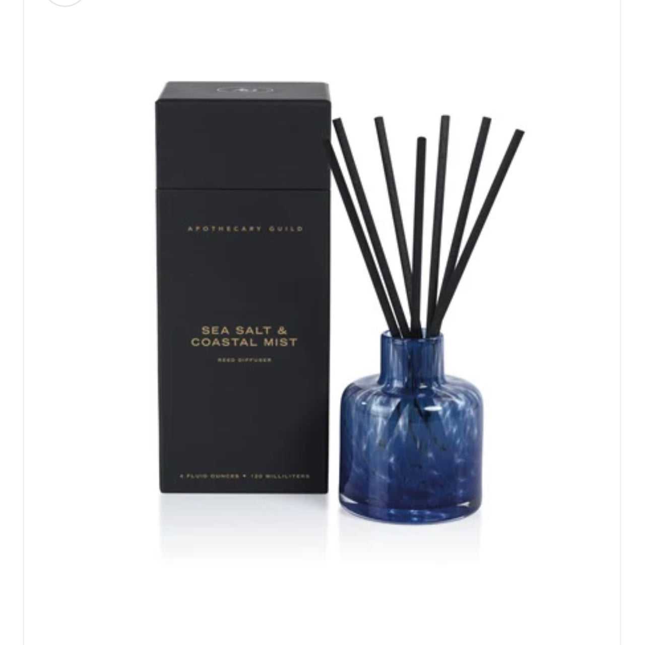 Glass Reed Diffuser in Gift Box - Sea Salt and Coastal Mist