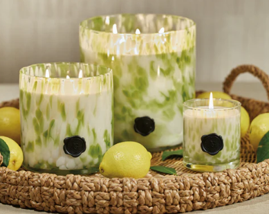 AG Opal Glass Three Wick Candle Jar - Sicilian Lemon