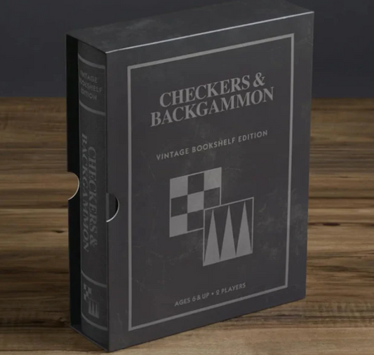 Checkers & Backgammon Vintage Bookshelf Edition