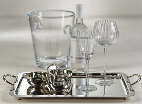 Manetta Steel and Brass Tray - Polished Nickel - Small