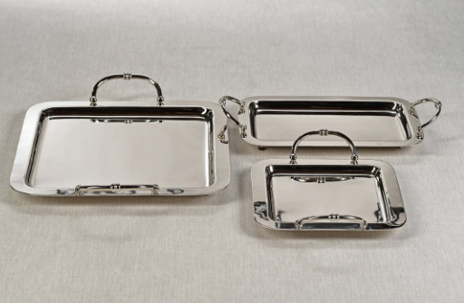 Manetta Steel and Brass Tray - Polished Nickel