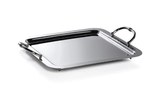 Manetta Steel and Brass Tray - Polished Nickel