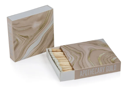 Apothecary Guild Match Box - 120 Pack of 4" Match Sticks-Natural Agate