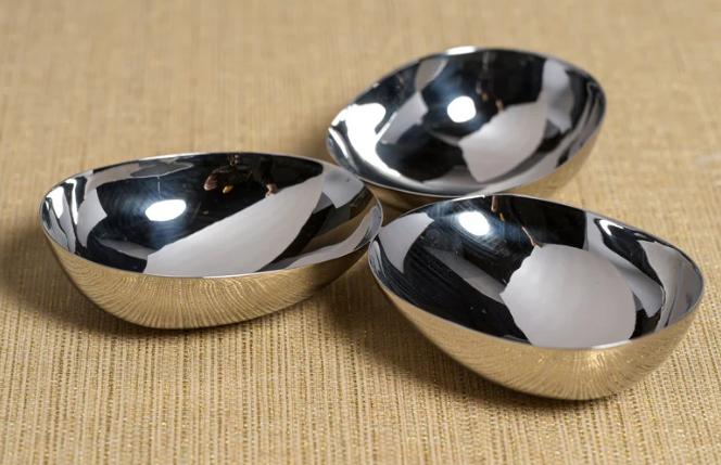 Triple Nut Bowl - Polished Nickel