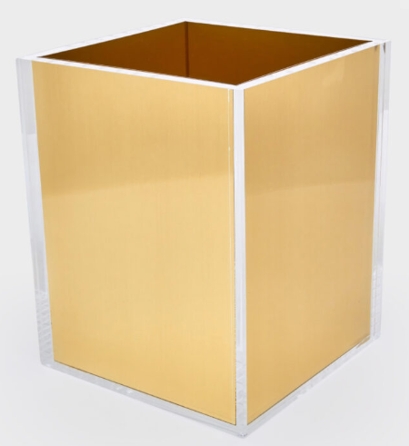 Lucite Waste Basket - Gold